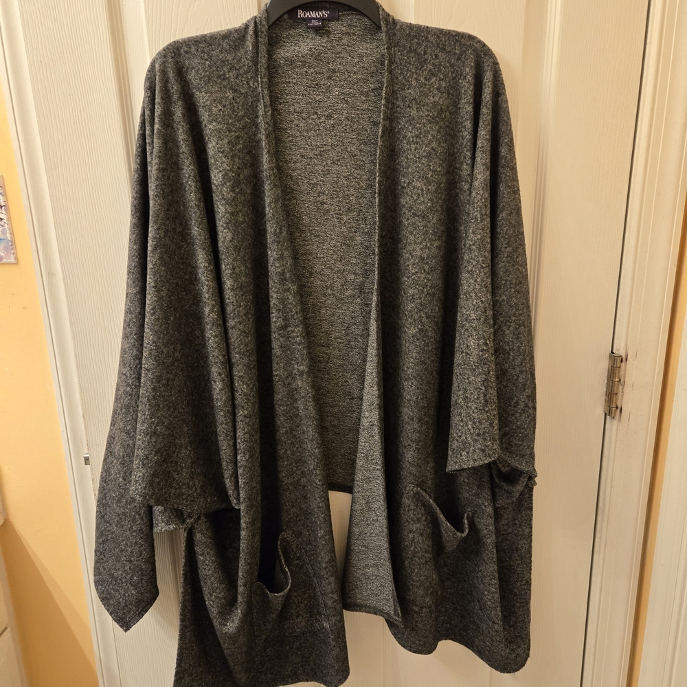 Roaman's Charcoal Open-Front Poncho